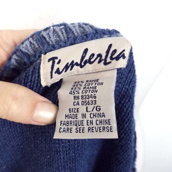 Vintage 90s Americana Patriotic Stars TimberLea Pullover Sweater Size Large - Picture 4 of 4